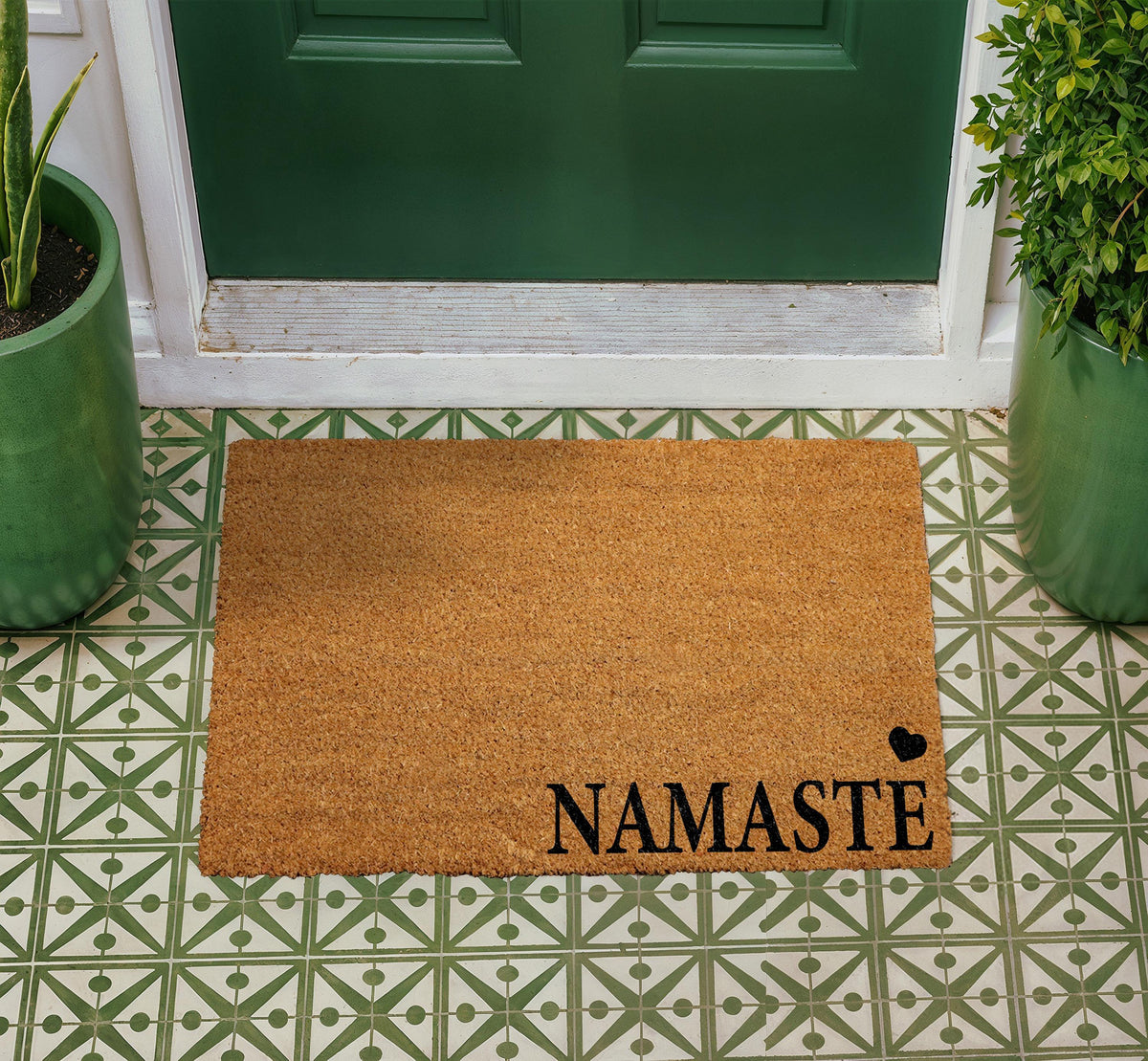 Namaste Coir Doormat, Yoga Inspired Welcome Mat, Personalized Spiritual Mat