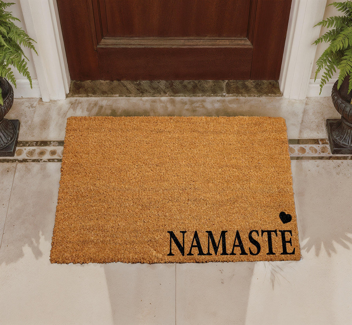 Namaste Coir Doormat, Yoga Inspired Welcome Mat, Personalized Spiritual Mat
