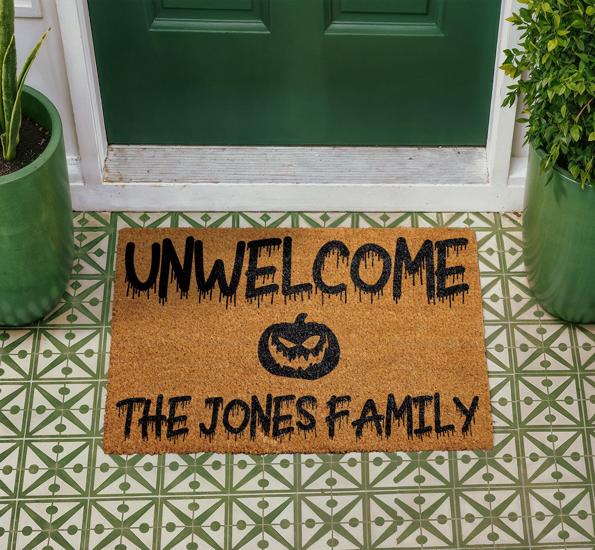 Personalized Unwelcome Halloween Coir Doormat