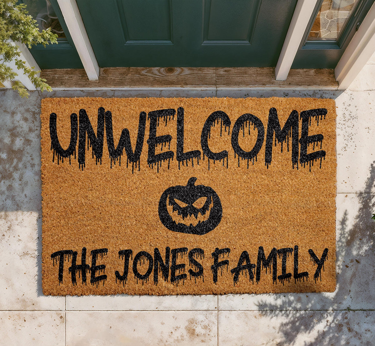 Personalized Unwelcome Halloween Coir Doormat