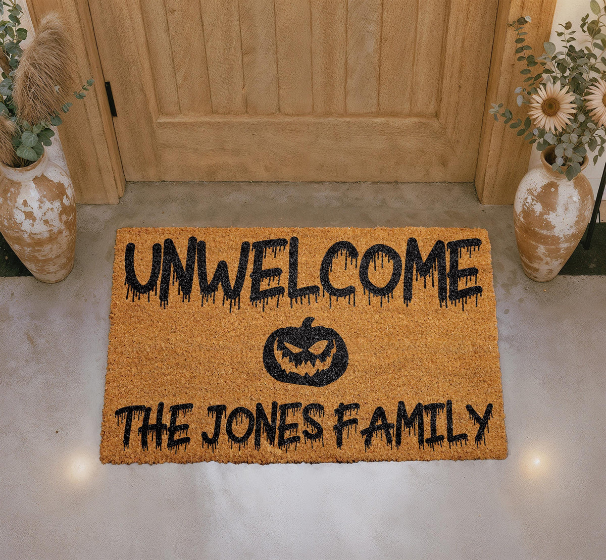 Personalized Unwelcome Halloween Coir Doormat