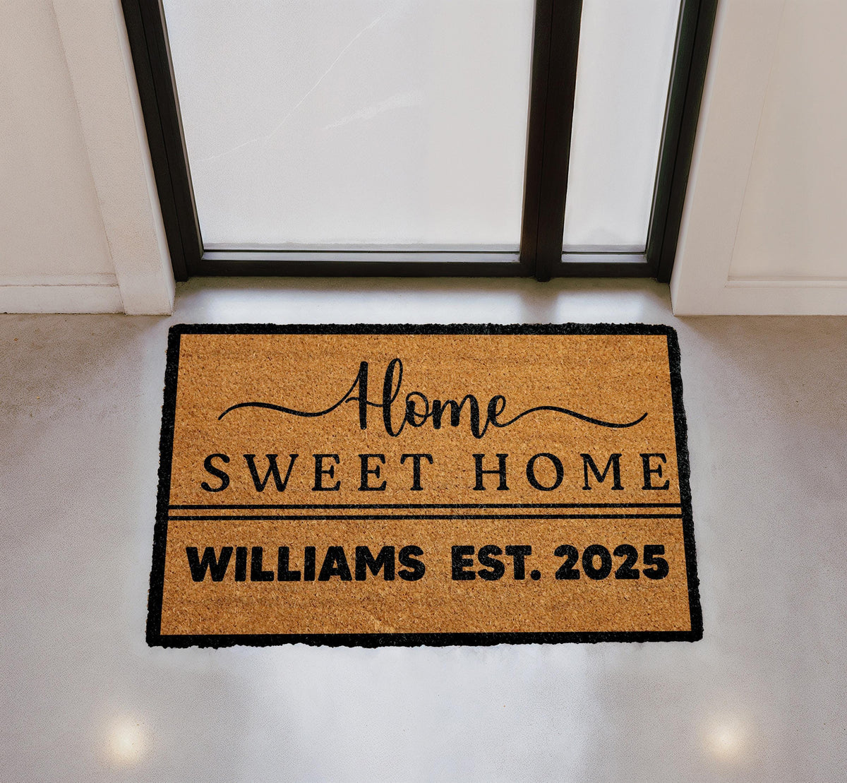 Personalized Coir Welcome Mat, Custom Family Name, Est. Year Doormat (Housewarming Gift)