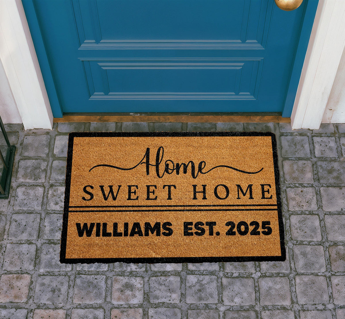 Personalized Coir Welcome Mat, Custom Family Name, Est. Year Doormat (Housewarming Gift)