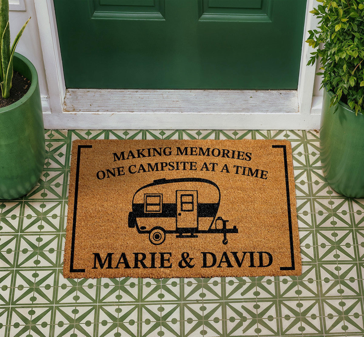 Making Memories One Campsite At A Time Doormat, Personalized Camping Doormat, Custom Couple Campers Welcome Mat, RV Welcome Mat