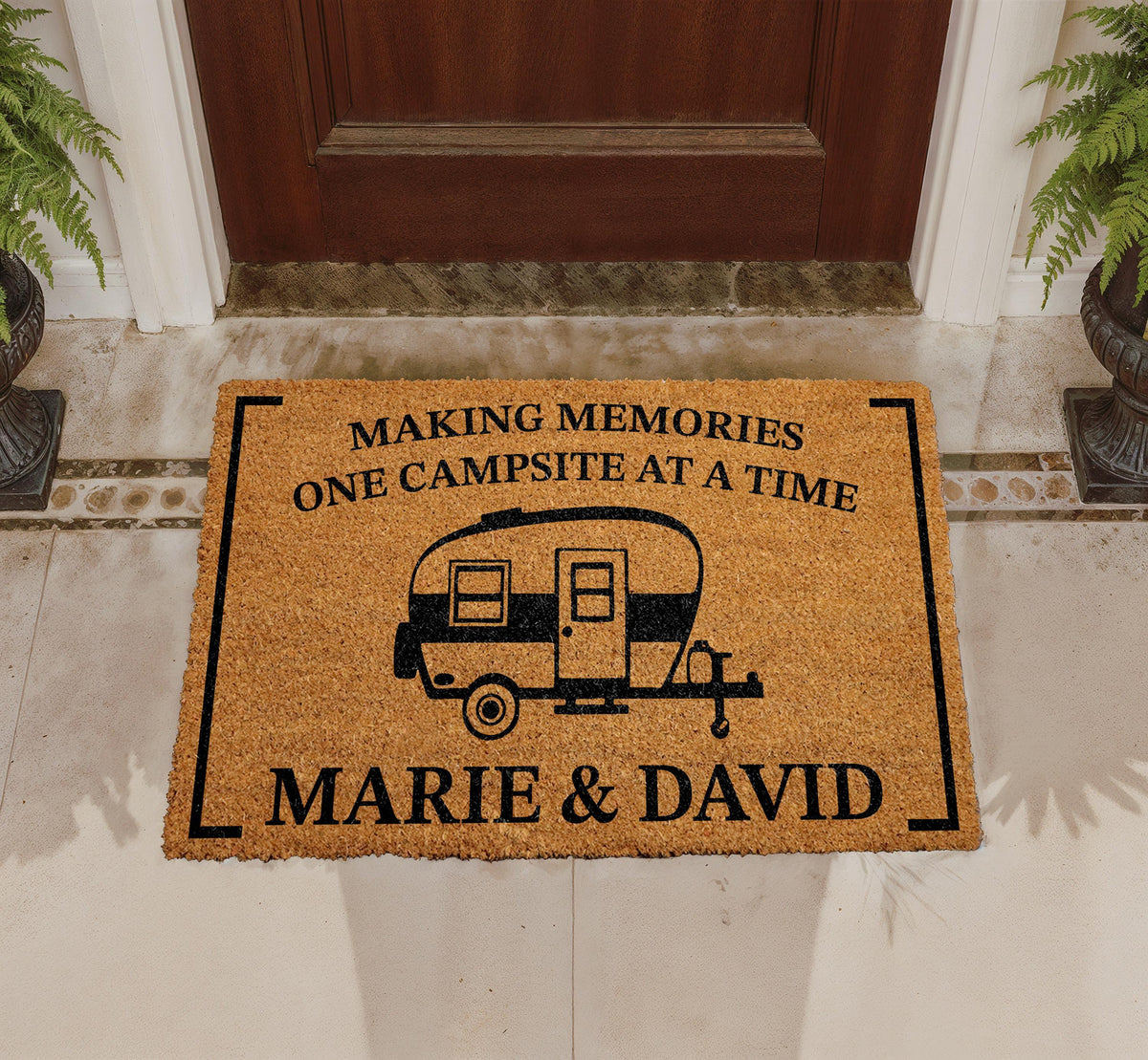 Making Memories One Campsite At A Time Doormat, Personalized Camping Doormat, Custom Couple Campers Welcome Mat, RV Welcome Mat