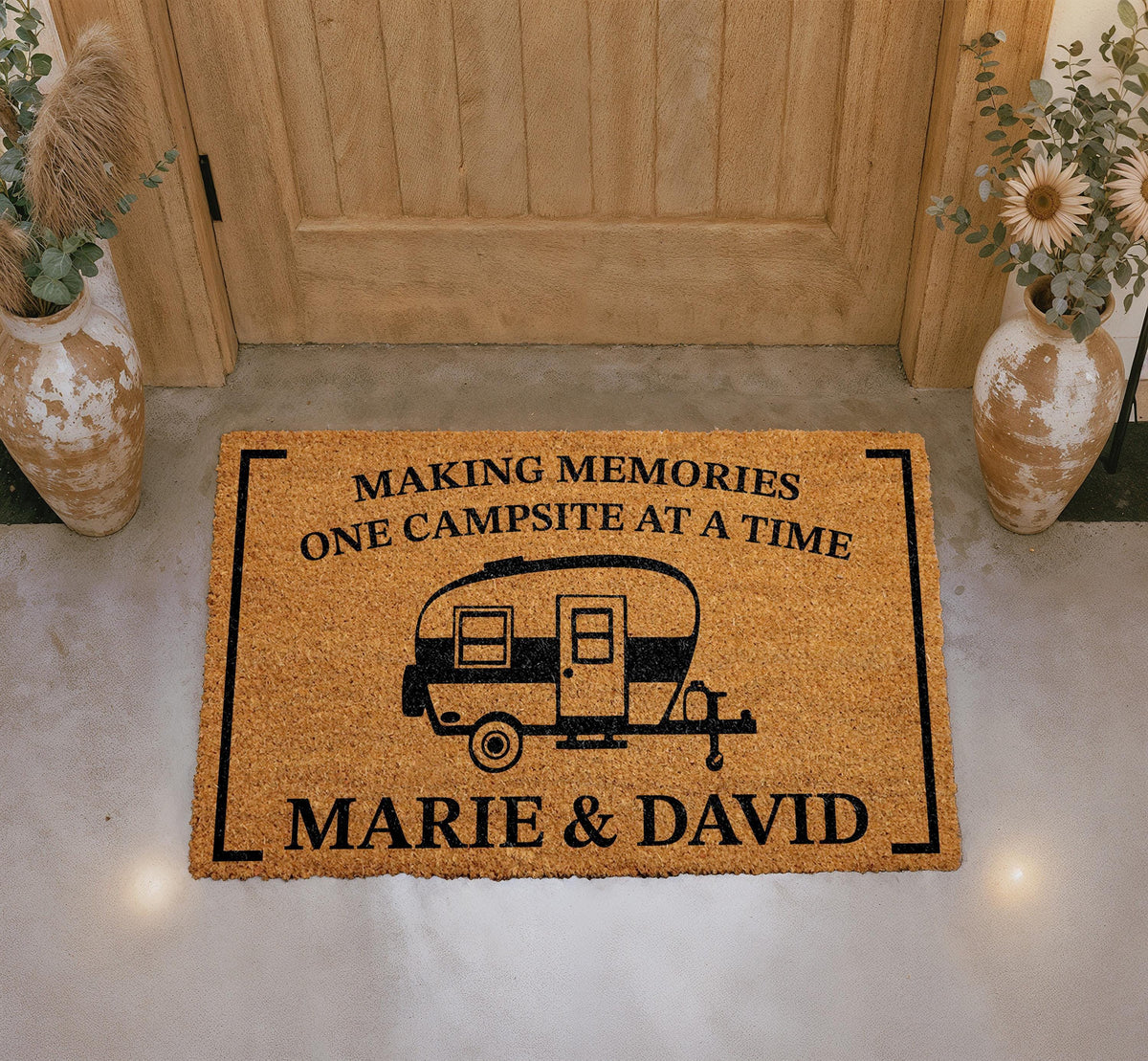 Making Memories One Campsite At A Time Doormat, Personalized Camping Doormat, Custom Couple Campers Welcome Mat, RV Welcome Mat