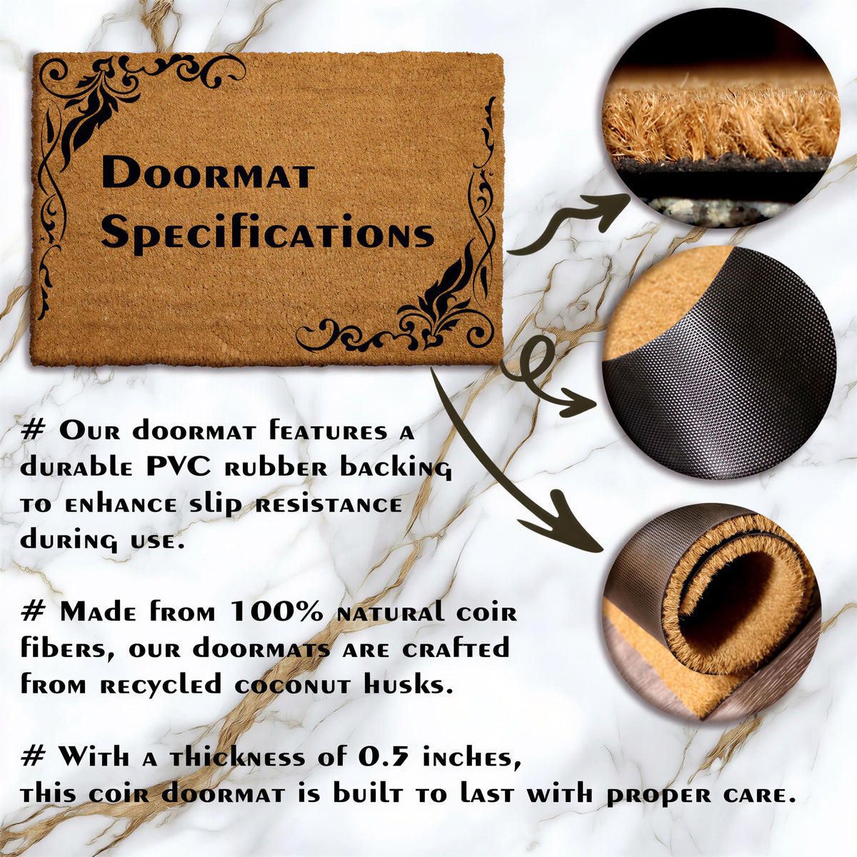 Christian Doormat, Joshua 24:15 Verse, Coir Welcome Mat
