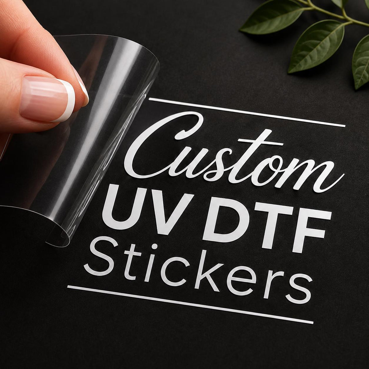 Custom Logo UV DTF Transfers | Waterproof Peel & Stick Branding Decals for Small Business