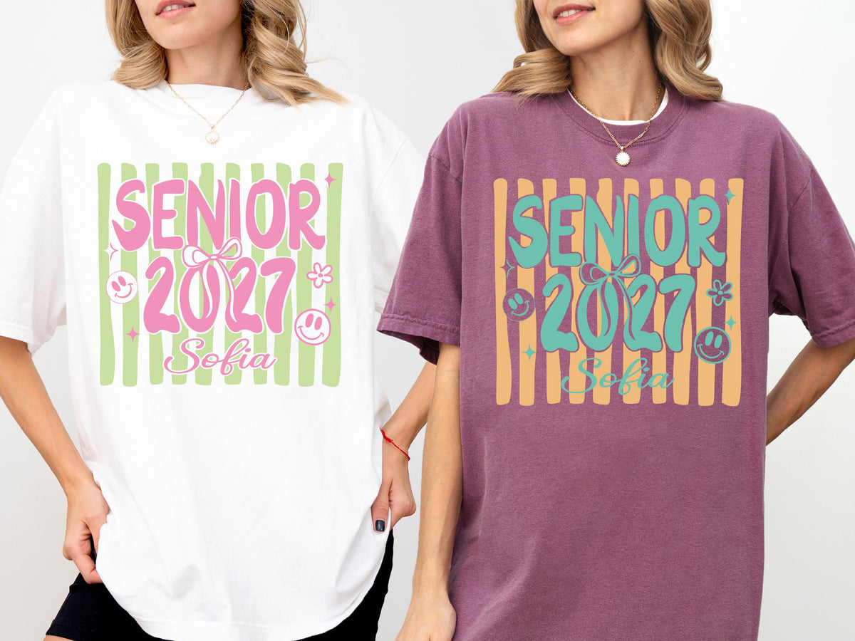 Personalized Senior 2027 Comfort Colors® Shirt, High School Senior T-Shirts