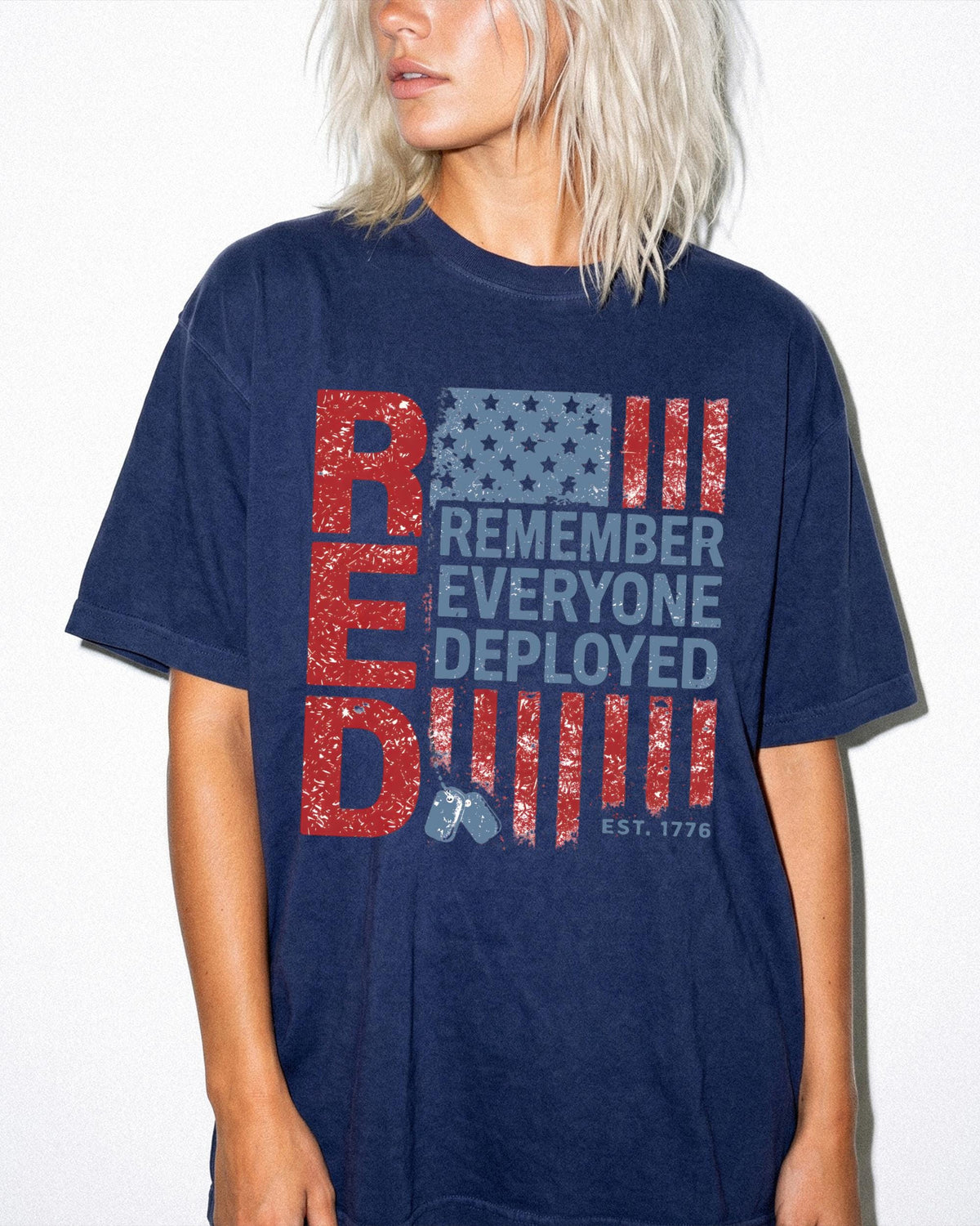 Remember Everyone Deployed Distressed Flag Shirt