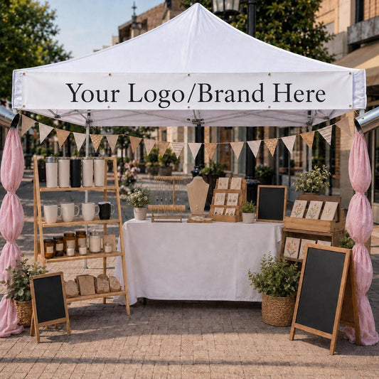 Custom Canopy Valance Banner, Full Color Business Logo Event Tent, Trade Show, Event, Canopy Vinyl Banner: Logo & Business Name