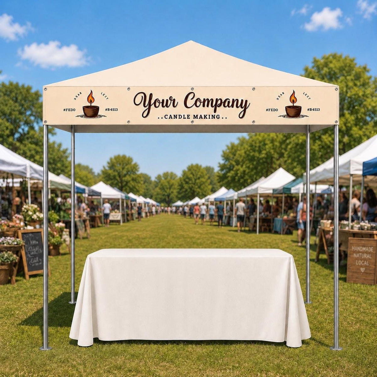 Custom Canopy Tent Banner, Full Color Logo, Trade Show Event Vinyl (13 oz Matte)