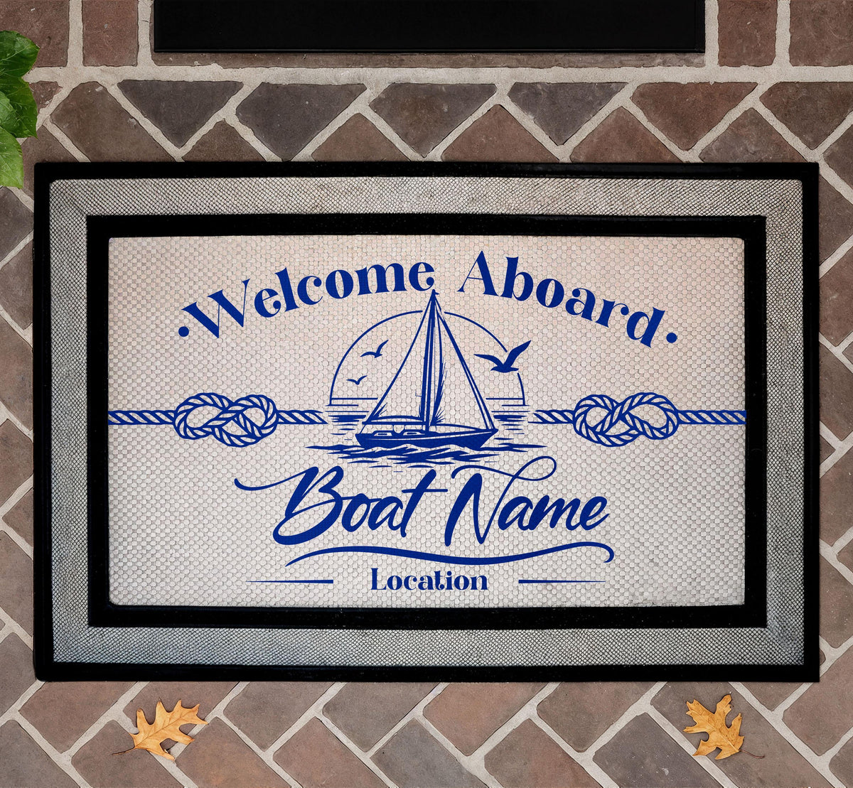 Custom Boat Name Doormat, Nautical Welcome Mat, Sailing Decor (Sublimation Ready)