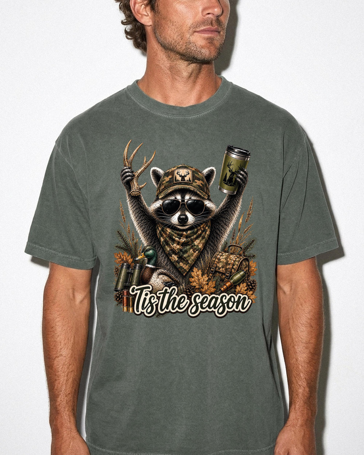 Hunting Season Raccoon Graphic Shirt