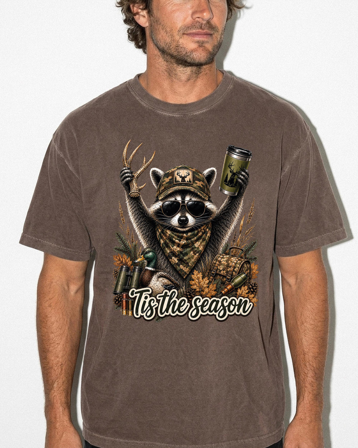Hunting Season Raccoon Graphic Shirt