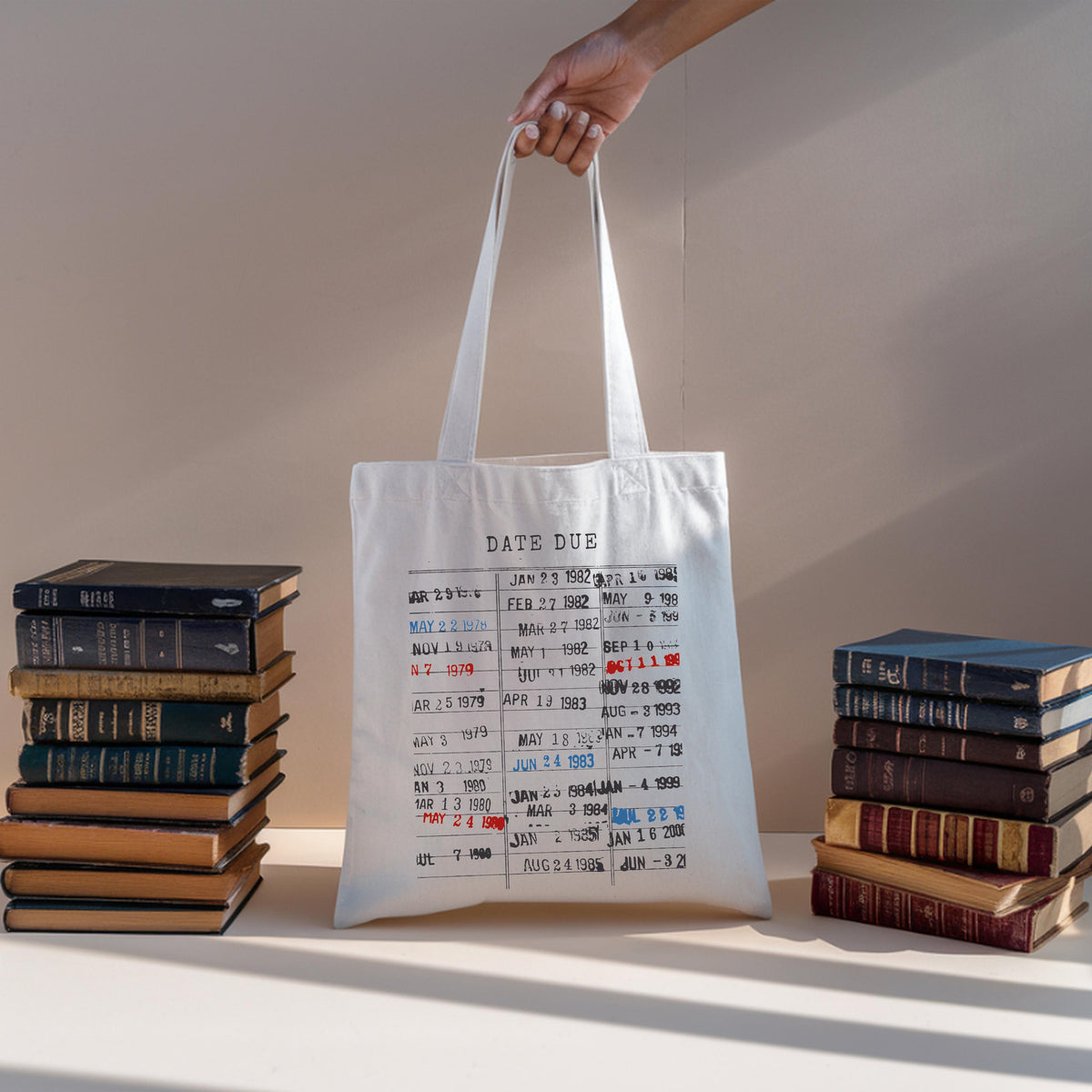 Library Card Tote Bag, Book Lover Gift Tote, Canvas Bookworm Tote Bag