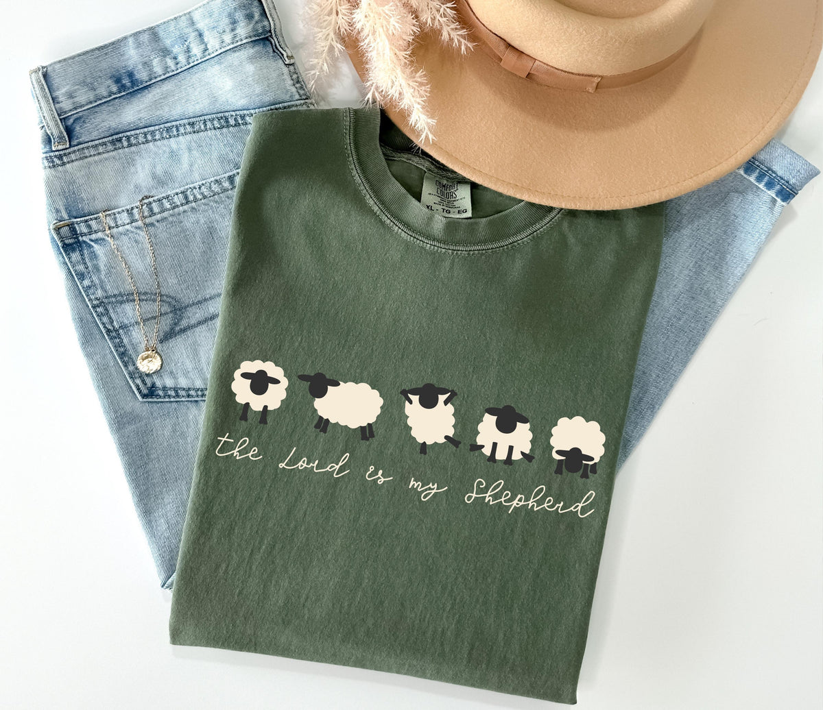 The Lord is My Shepherd Comfort Colors® T-Shirt, Bible Verse Christian Sheep Tee, Funny Religious Gift