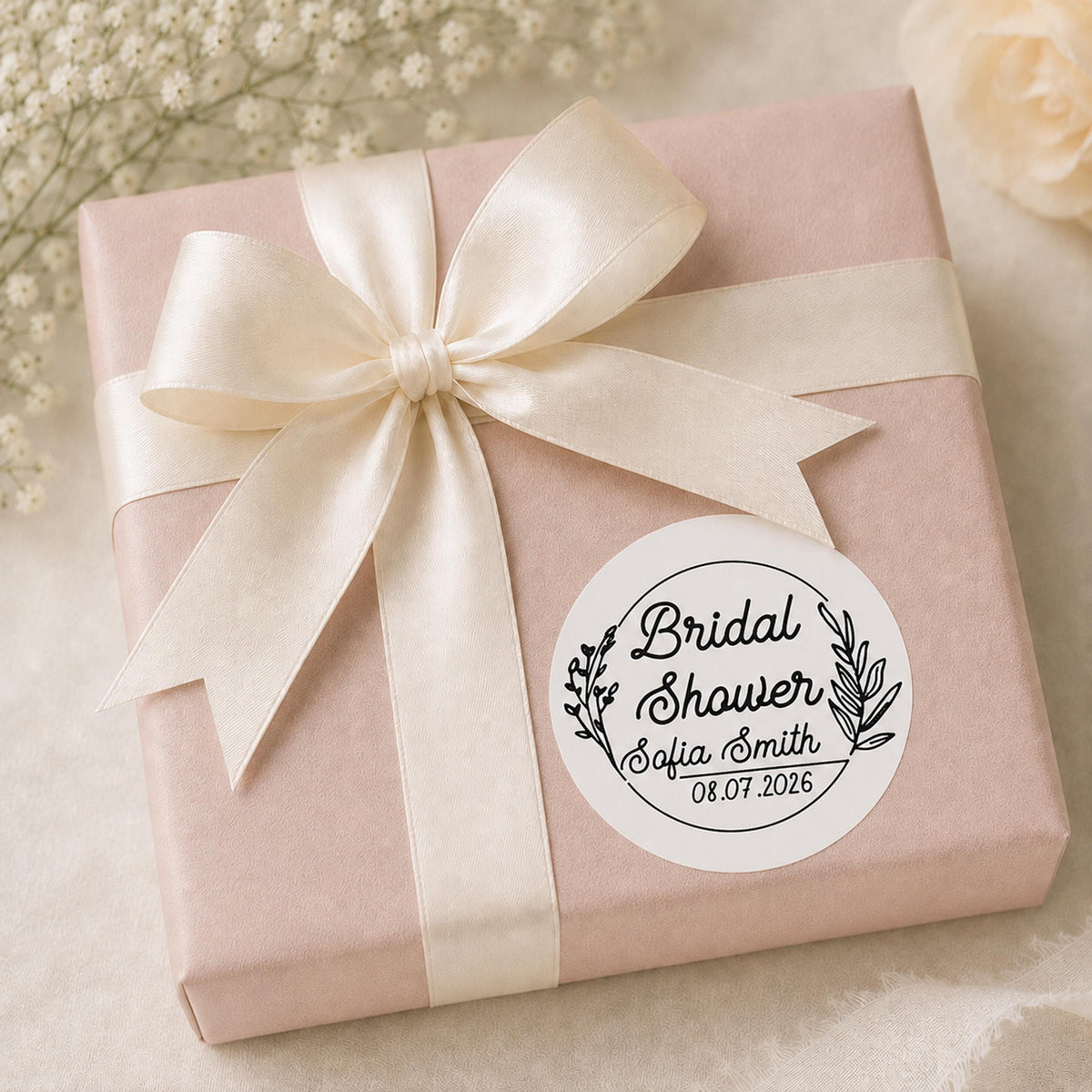 Bridal Shower Favor Stickers, Customized Thank You Labels, Floral Stickers, Birthday Gift Decal