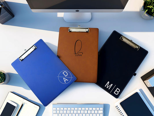 Custom Engraved Vegan Leather Clipboard, Monogrammed Teacher Gift