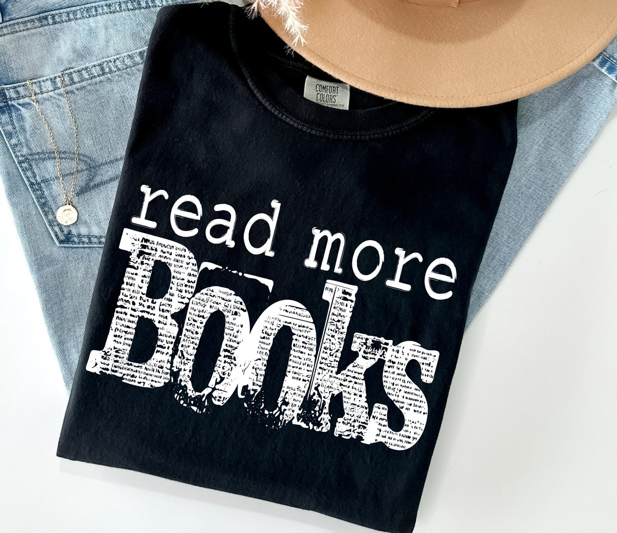 Read More Books Comfort Colors® T-Shirt, Bookworm Shirts, Librarian Teacher Tee, Bookish Gift Tee