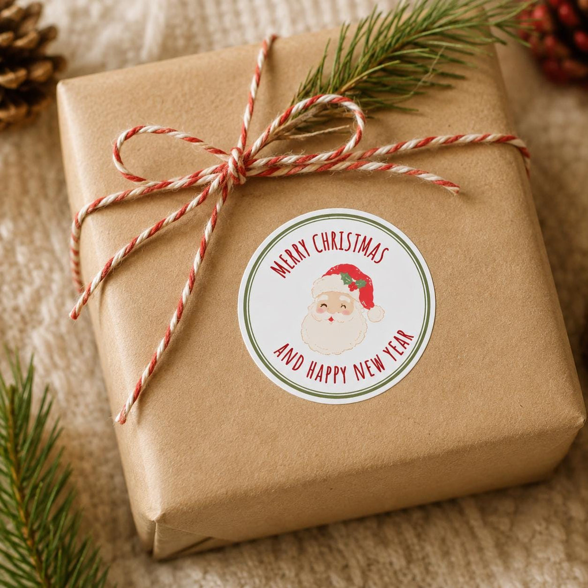 Christmas Gift Stickers, Happy New Year Labels, Holiday Tags