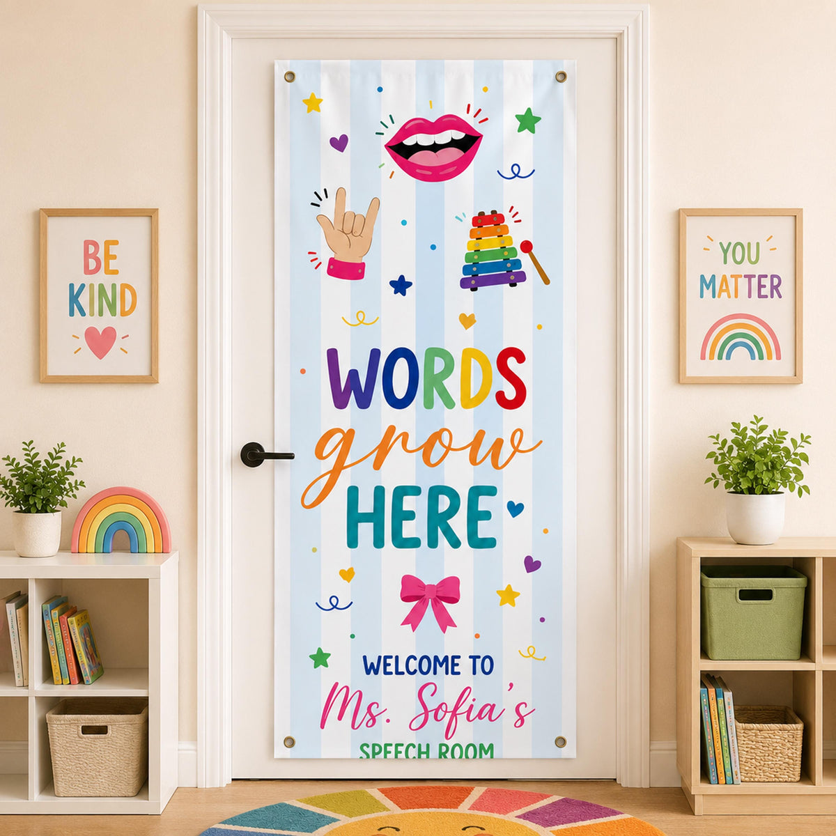 Personalized Speech Room Door Banner | Welcome Ms. Sofia's Classroom Decor