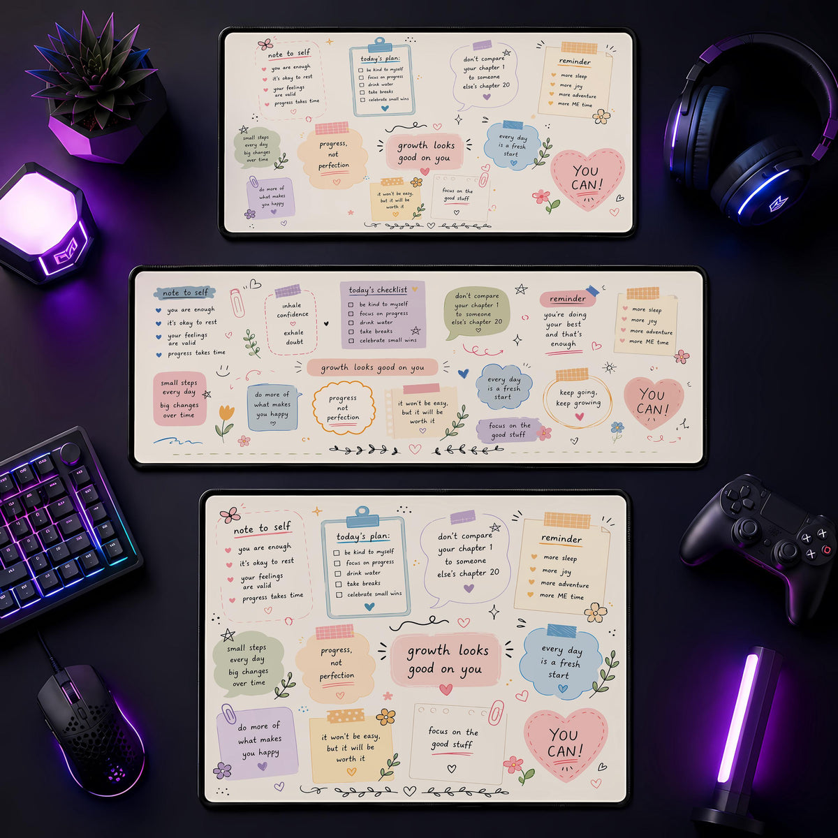 Inspirational Desk Mat, Positive Affirmations, Mental Health Office Decor
