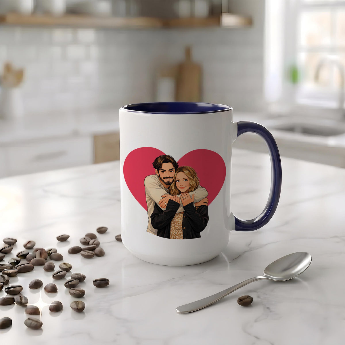 Personalized Engagement Era Ceramic Mug, Custom Photo Coffee Cup, Future Mr Mrs Gift