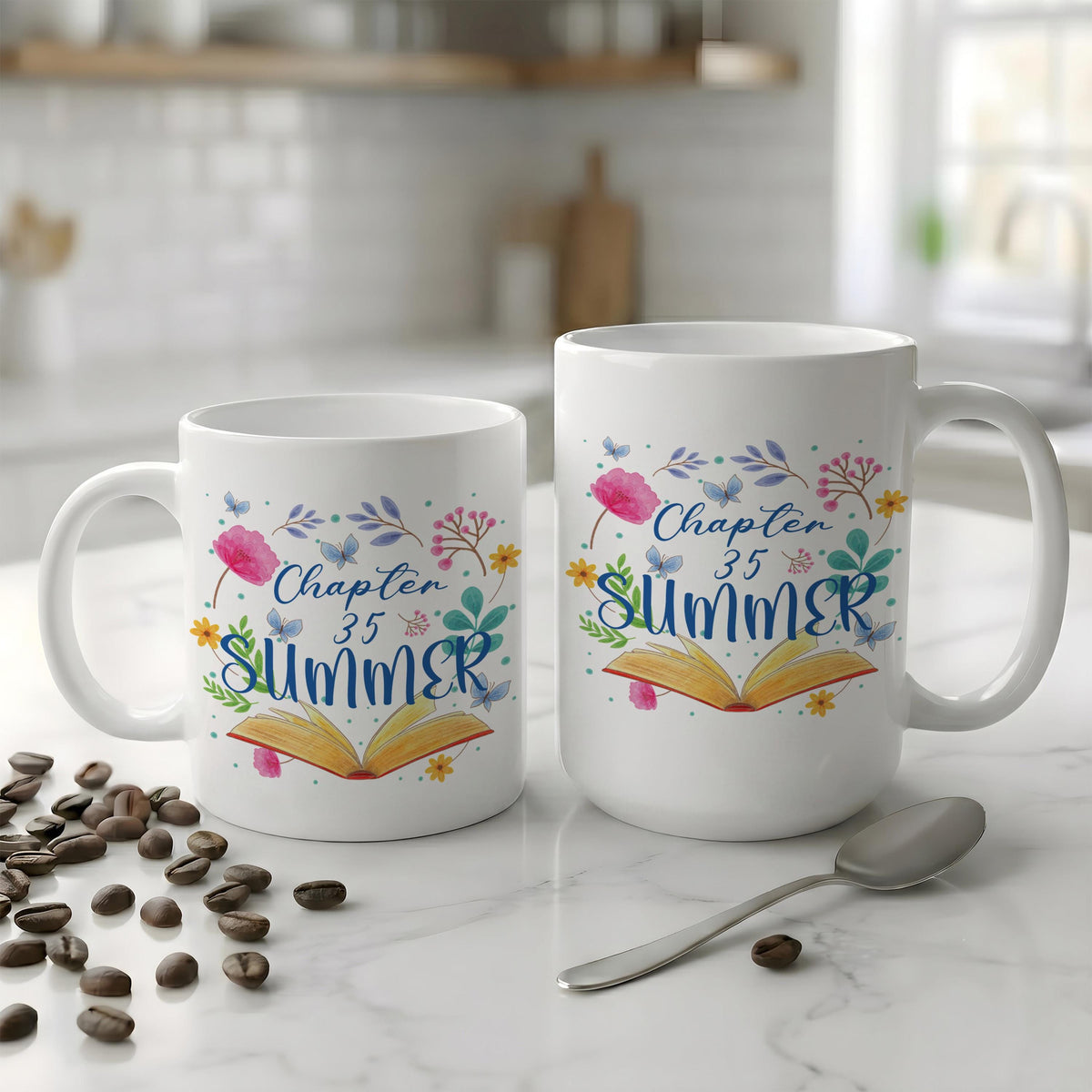 Personalized Chapter Summer Ceramic Cup, Custom Age Reader Birthday Mug
