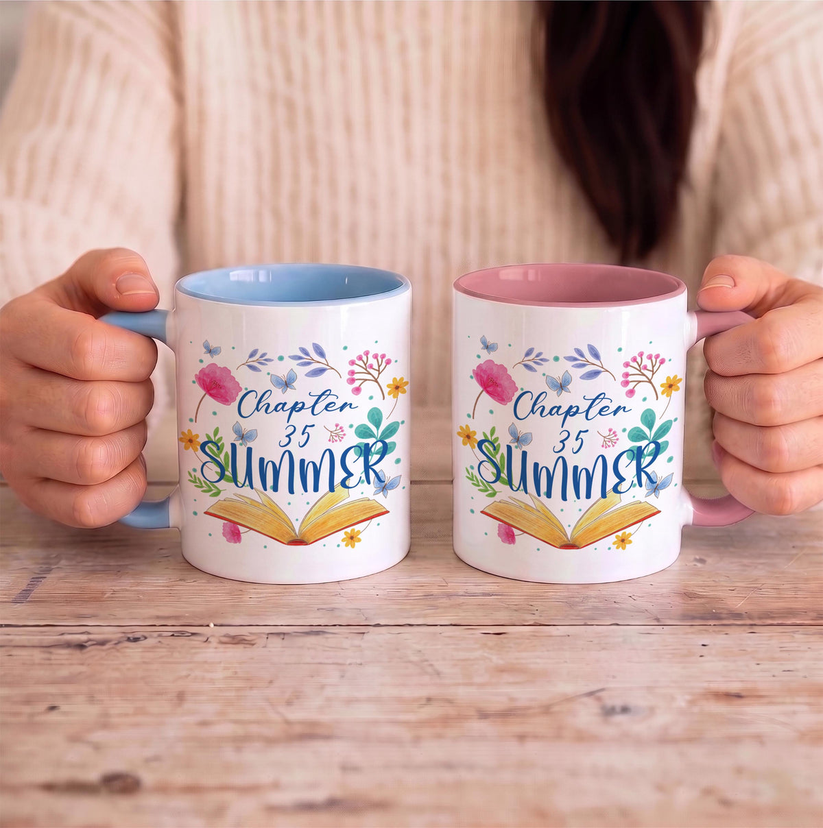 Personalized Chapter Summer Ceramic Cup, Custom Age Reader Birthday Mug