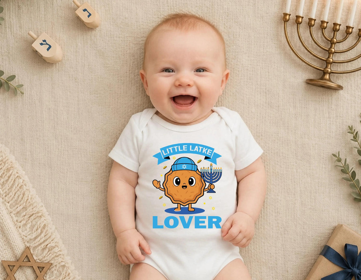 Little Latke T-shirt, Hanukkah Baby Bodysuit, Jewish Holiday Gift Tee