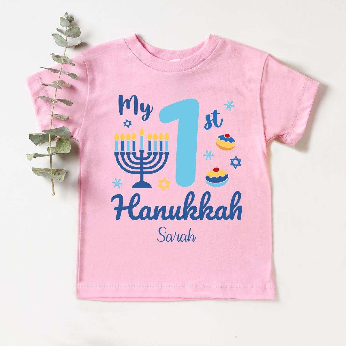 Custom My First Hanukkah T-shirt, Hanukkah Baby Bodysuit, Chanukah Gift Tee