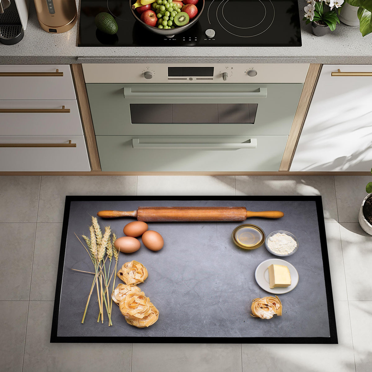 Modern Kitchen Mat, Non-Slip Indoor Floor Rug, Minimalist Decor