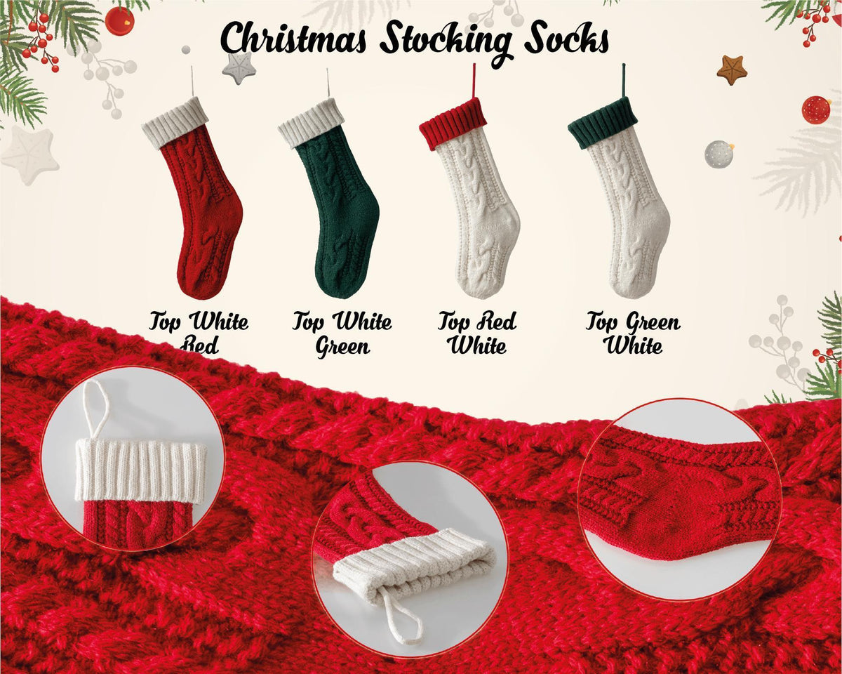Custom Embroidered Christmas Stockings, Personalized Knit Name Stockings, Family Matching Xmas Stockings