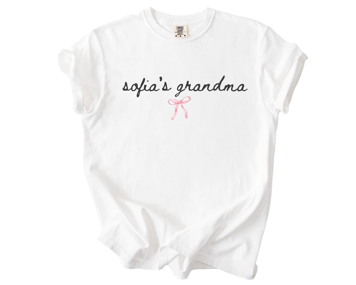 Comfort Colors® Custom Mom Shirt, Personalized Grandma Tee, Coquette Bow Mother's Day Gift