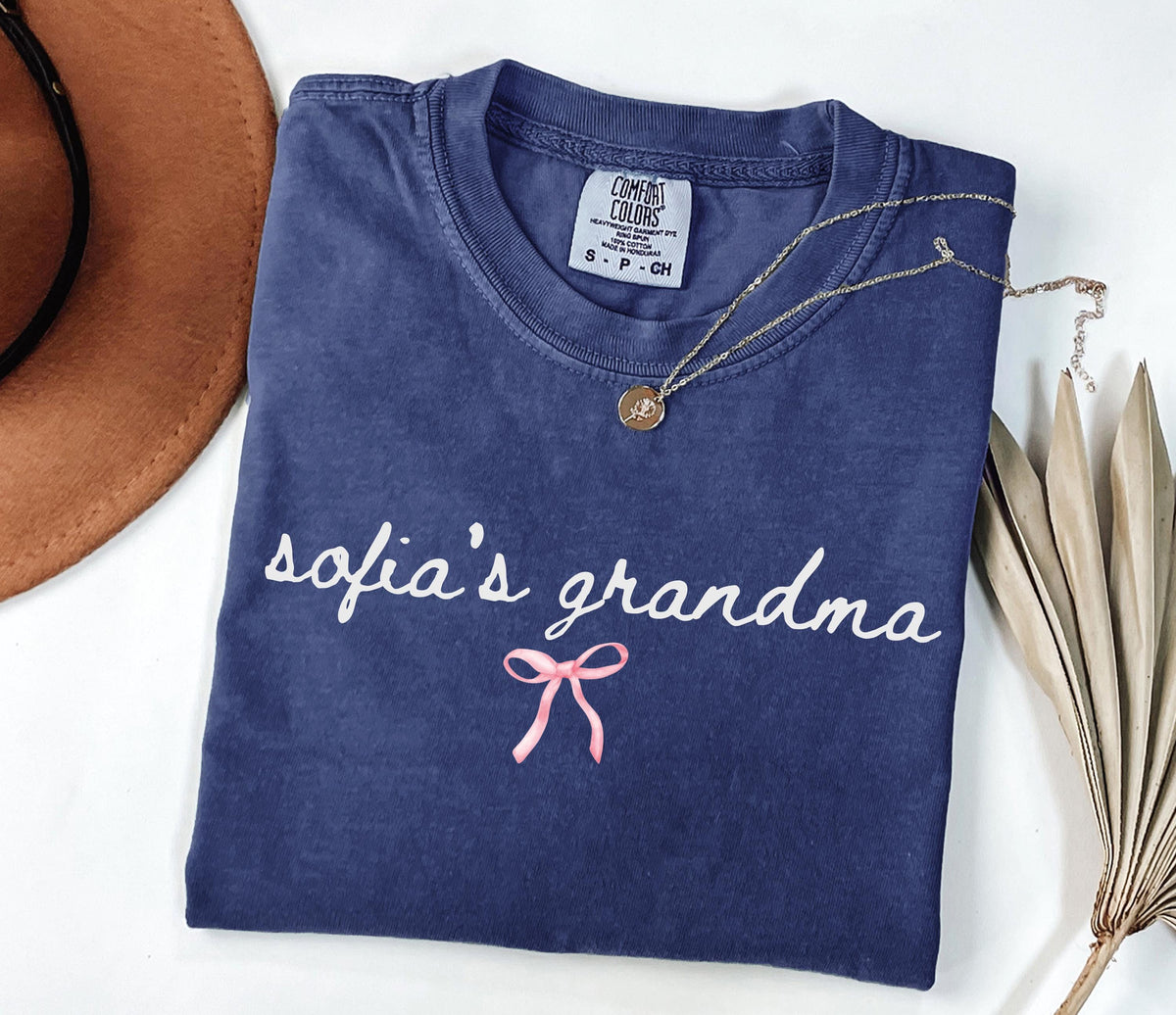 Comfort Colors® Custom Mom Shirt, Personalized Grandma Tee, Coquette Bow Mother's Day Gift