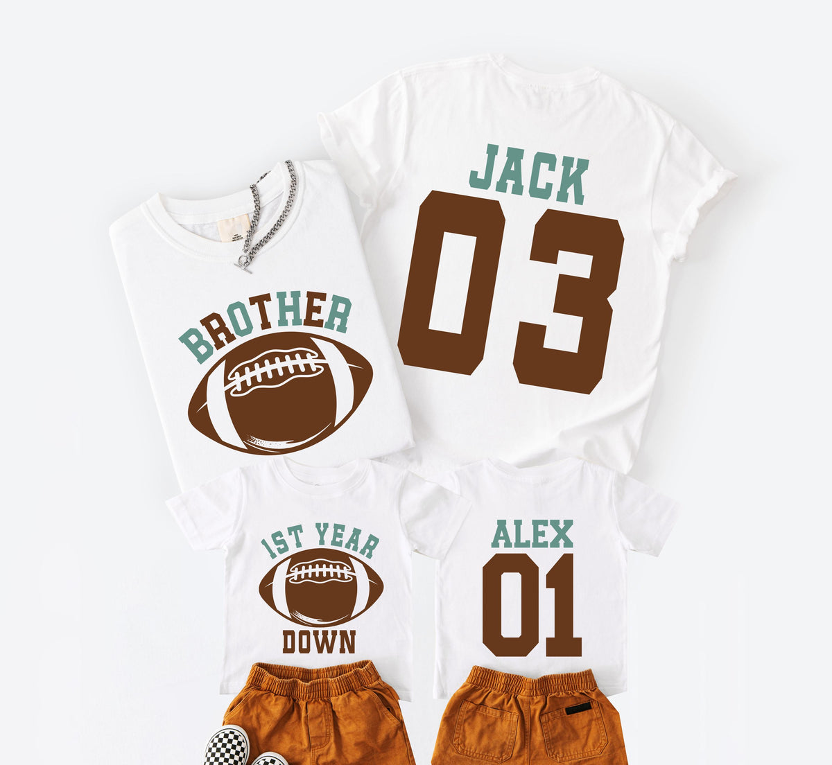 Football 1st Birthday Family T-shirt, First Birthday Football Tee, Custom Football Sweatshirt, Football Name Age Birthday Hoodie