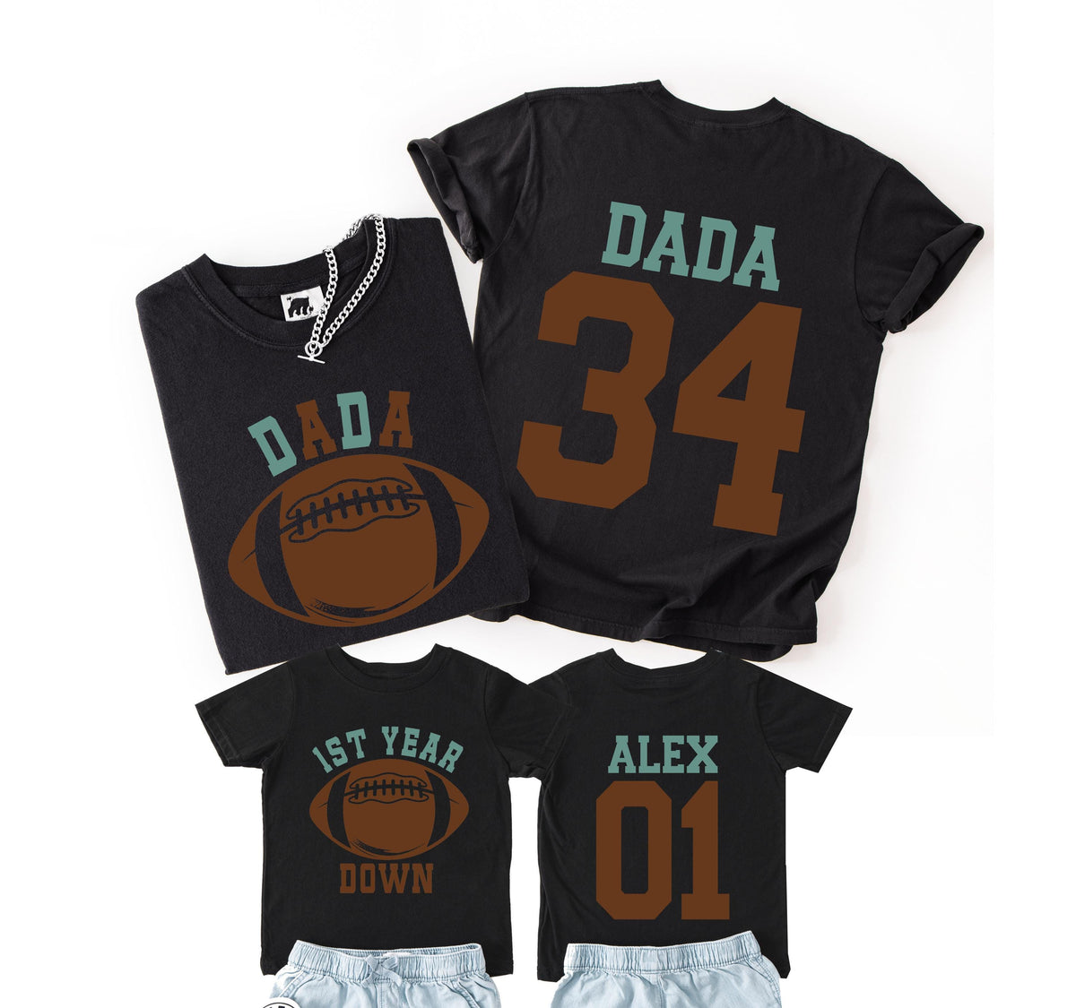 Football 1st Birthday Family T-shirt, First Birthday Football Tee, Custom Football Sweatshirt, Football Name Age Birthday Hoodie
