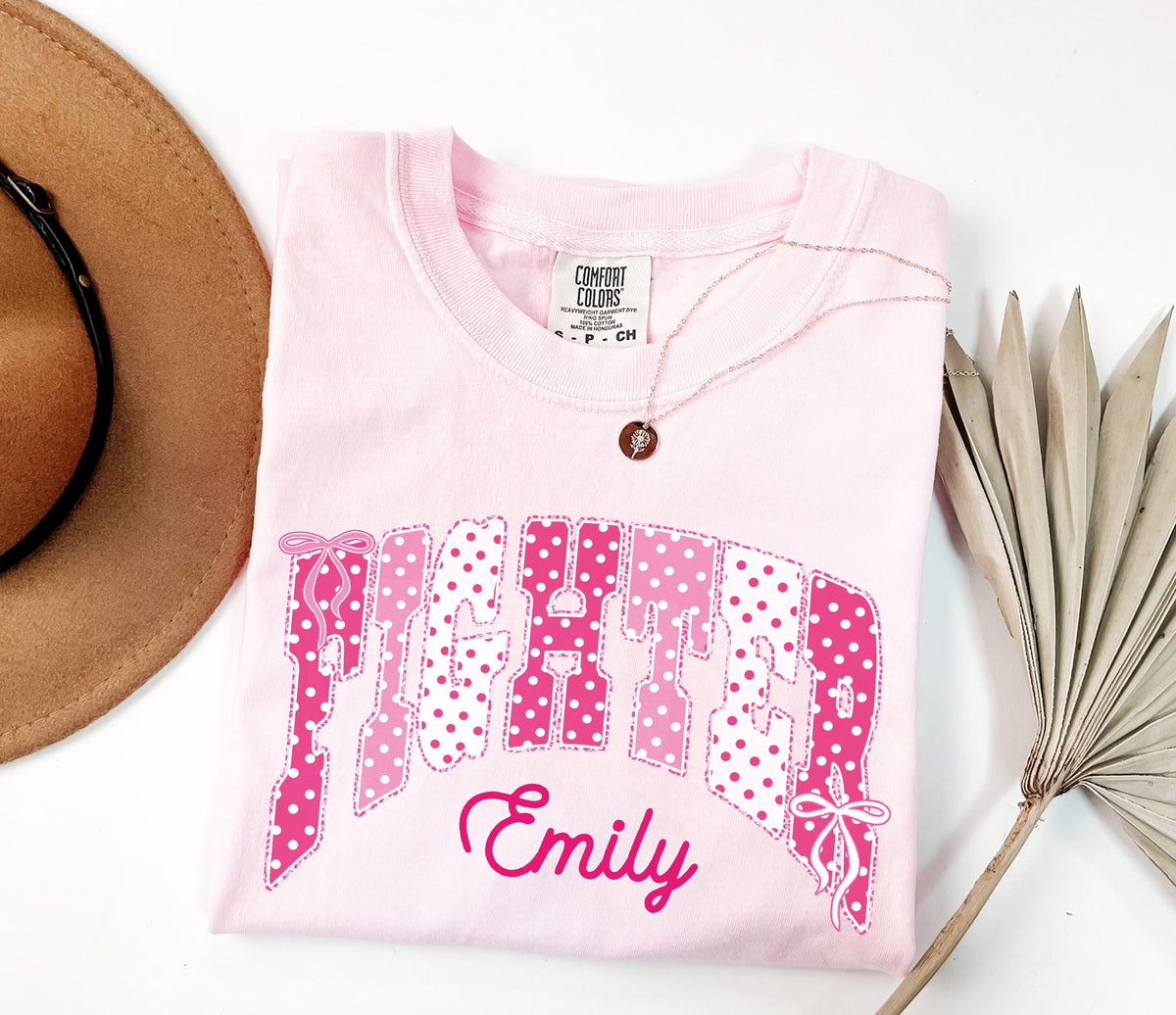 Breast Cancer Fighter Comfort Colors® Shirt, Custom Breast Cancer Awareness T-Shirt, Cancer Warrior Tee
