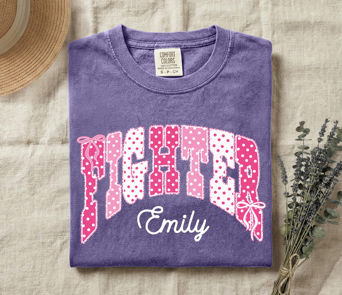 Breast Cancer Fighter Comfort Colors® Shirt, Custom Breast Cancer Awareness T-Shirt, Cancer Warrior Tee
