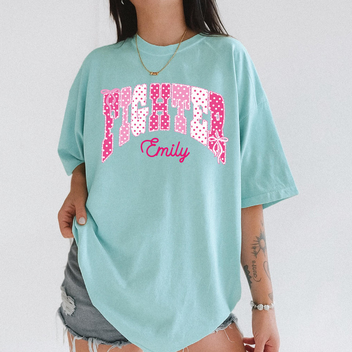 Breast Cancer Fighter Comfort Colors® Shirt, Custom Breast Cancer Awareness T-Shirt, Cancer Warrior Tee
