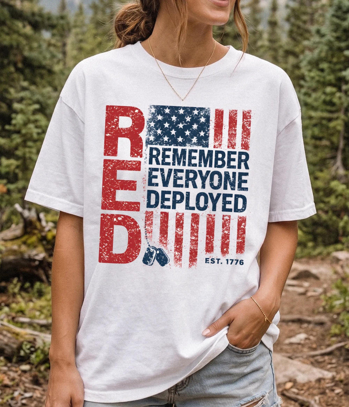 Red Remember Comfort Colors® Shirt, American Flag Tee, Patriotic Gift Shirt