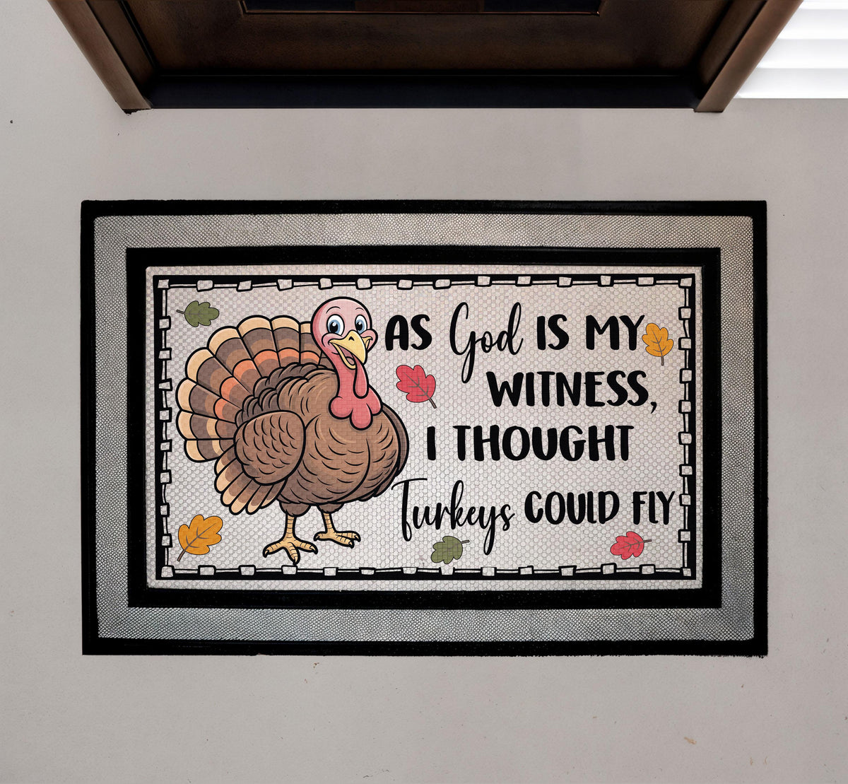 Funny Thanksgiving Turkey Doormat, Host Gift, Porch Decor