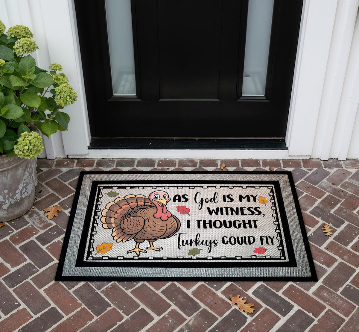Funny Thanksgiving Turkey Doormat, Host Gift, Porch Decor