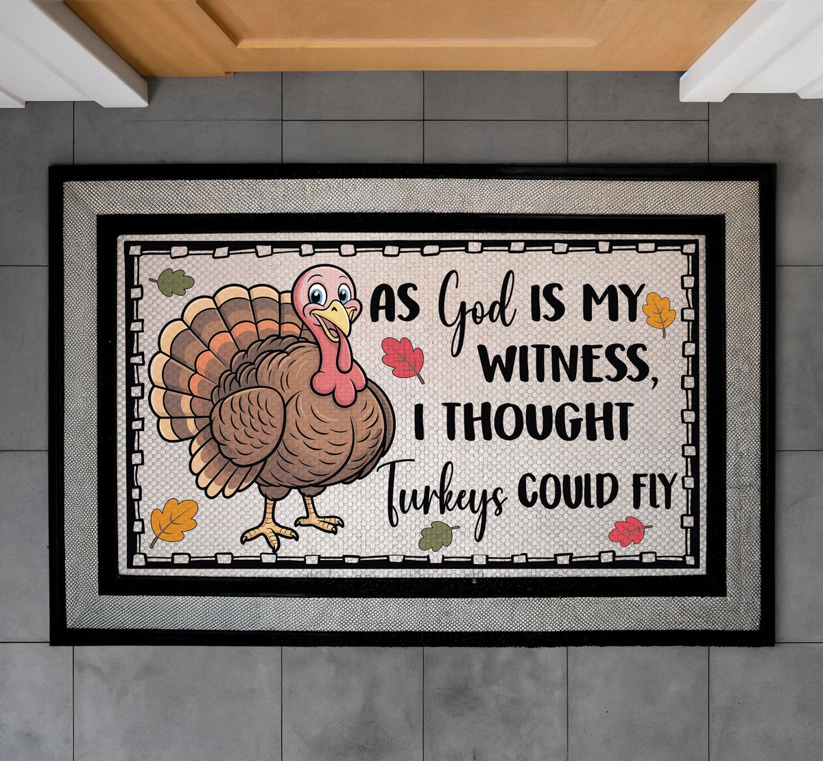 Funny Thanksgiving Turkey Doormat, Host Gift, Porch Decor