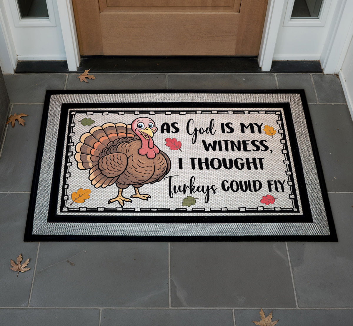 Funny Thanksgiving Turkey Doormat, Host Gift, Porch Decor