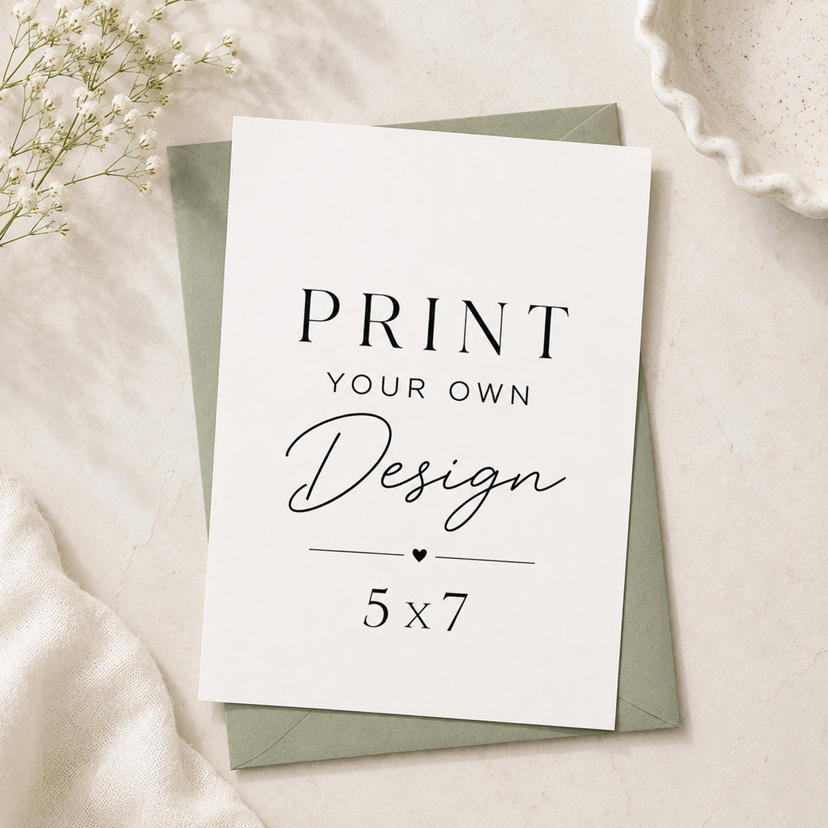 Custom 5x7 Printed Cards, Personalized Business, Thank You, Invitations (Print-Ready Design)