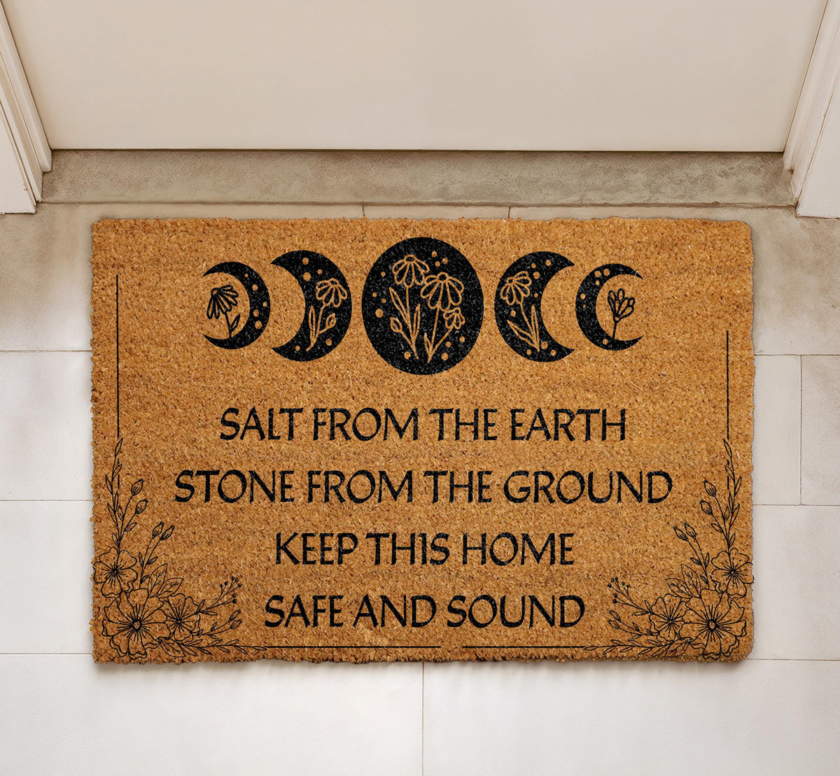 Salt From The Earth Doormat, Witchy Welcome Mat, Home Protection Spell Decor