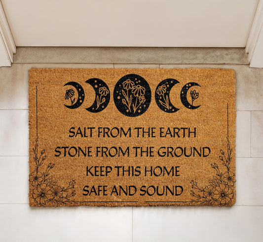 Salt From The Earth Doormat, Witchy Welcome Mat, Home Protection Spell Decor