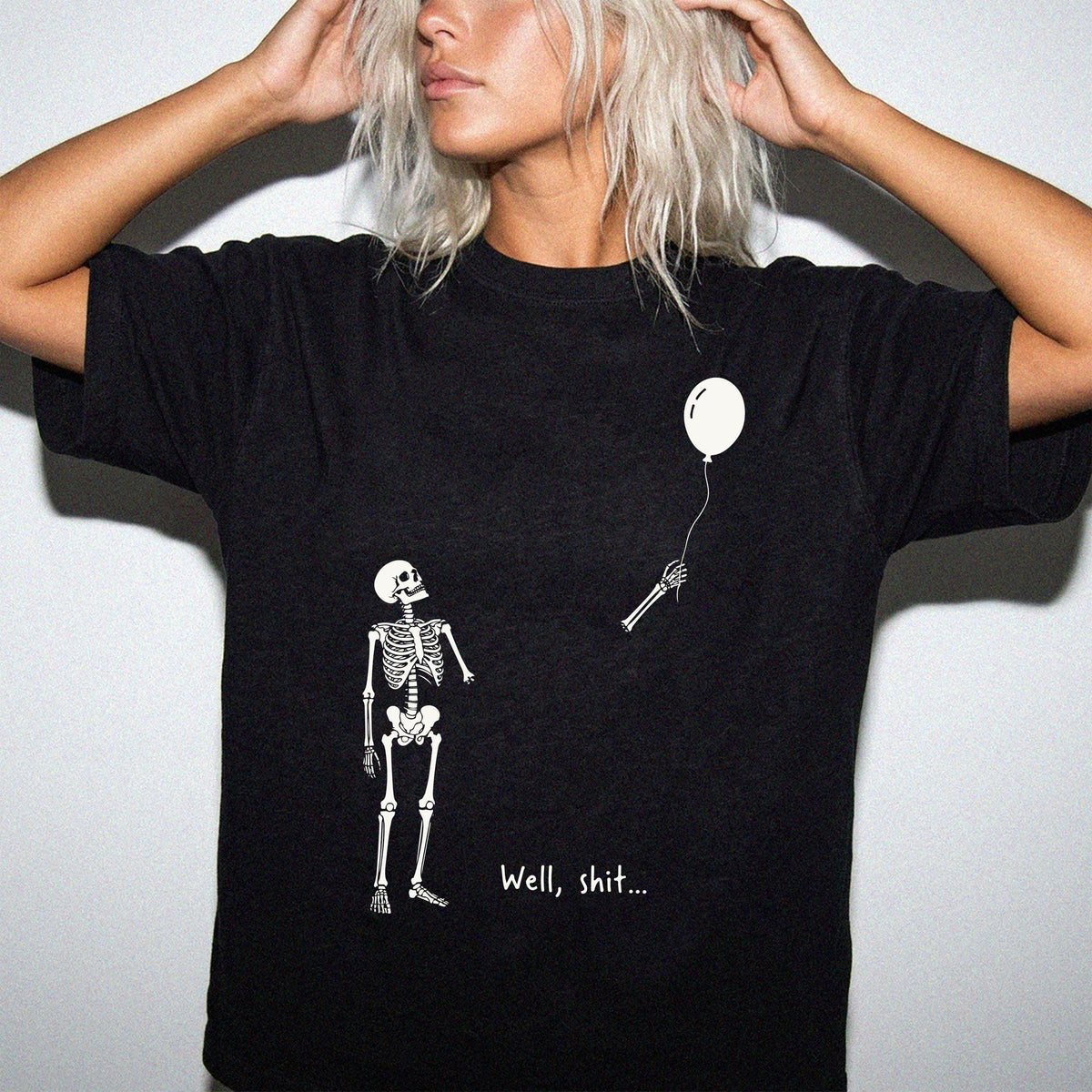 Spooky Skeleton Comfort Colors® Shirt, Skeleton Balloon T-Shirt, Halloween Gift Tee
